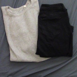 cropped long sleeve black jeggings
